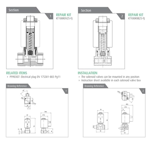 Électrovanne 21JN1R0V23 24VDC à coupure rapide et basse consommation - 5