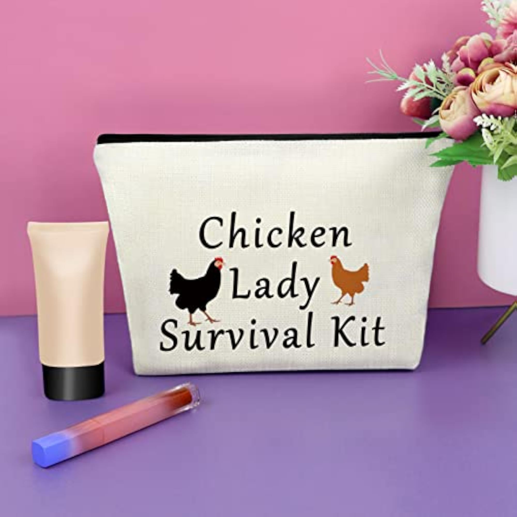 Chicken Lady Gifts Makeup Bag, Perfect for Chicken Lovers