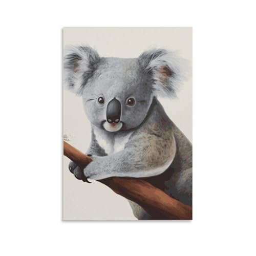 Peinture sur toile Koala et papillon impression artistique HD salon et bureau
