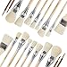 10 Pcs Pottery Glazing Brushes, Goat Hair Mop & Blending Brush Set for Ceramics, Acrylic Painting, Clay - Soft Bristle Artist Tools for Pottery Wheel, Canvas, Kiln Firing