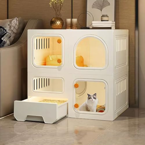 Enclos pour chat d'intérieur à monter soi-même pour un salon ordonné