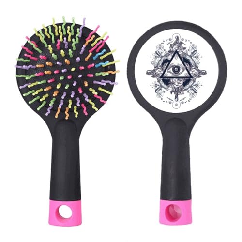 Brosse démêlante yeux fleur triangle art pour sublimer votre routine coiffure au salon