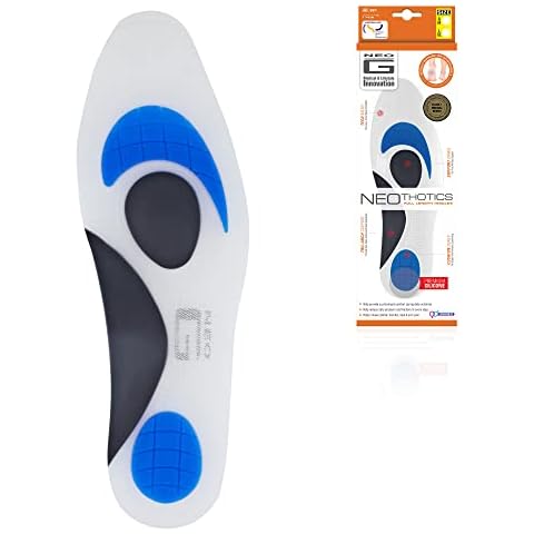 Neo G NeoThotics Full Length Insoles for Plantar Fasciitis Support, Flat Feet, Fallen Arch Support - Orthotic Insoles for Arch & Heel Pain Relief - Silicone Gel Insoles for Women and Men - L/XL Cover