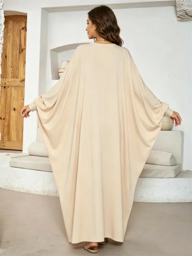 Image of Boedaty Women Soft Muslim Prayer Dress Abaya Islamic Ramadan Full of Elasticity Garment Dubai Robe