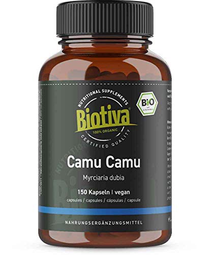 Cápsulas de camu-camu orgânico 150 peças - 700 mg por cápsula - vitamina C natural - coleção selvagem, sem aditivos, manufaturado na Alemanha (DE-VCapacidade: KO-005)