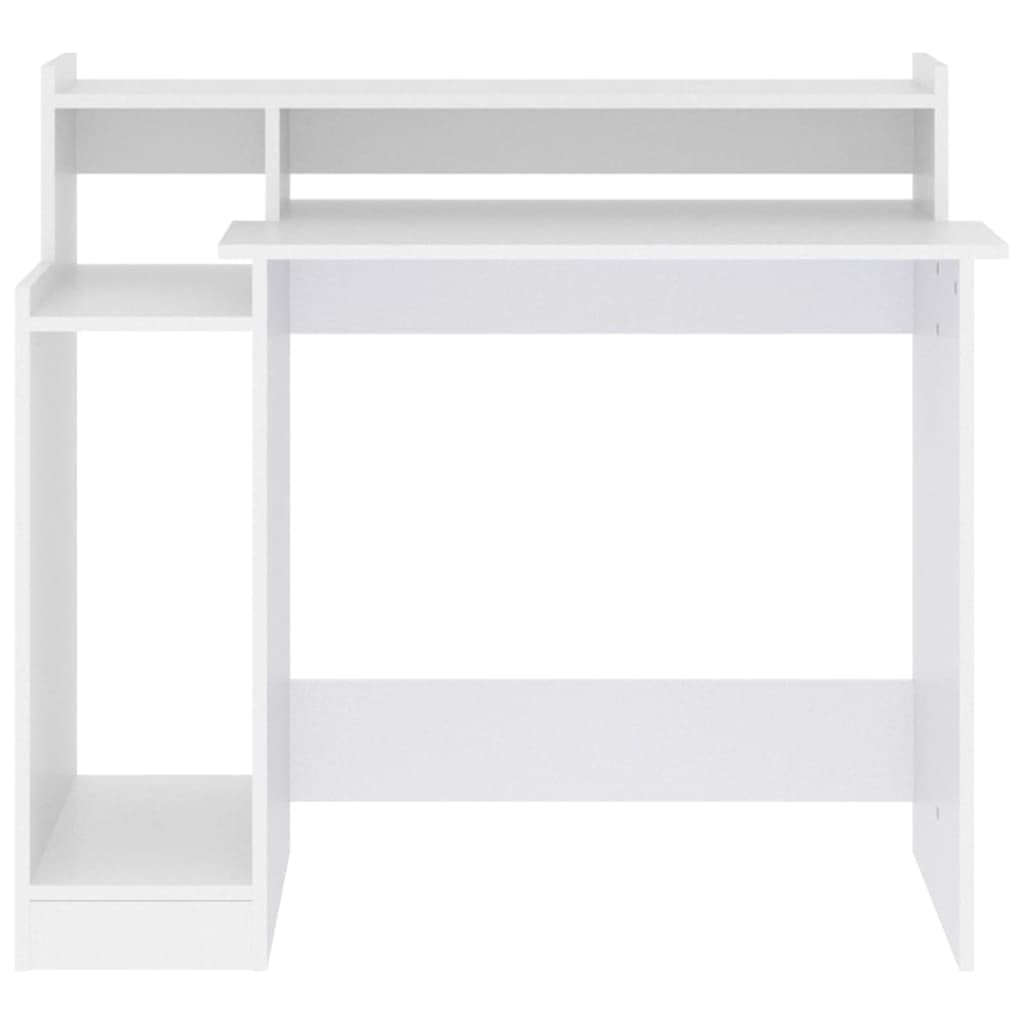 Scrivania con LED bianco, 97 x 45 x 90 cm, materiale in legno, moderna scrivania per computer per casa, ufficio, giochi, studio