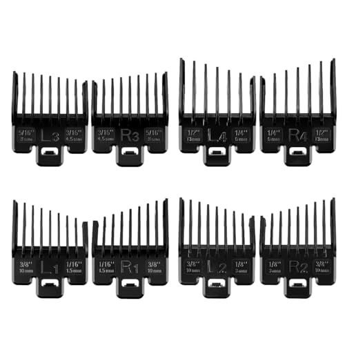 Fade Guide Set Compatible with Most Wahl Clippers Taper Guards Replacement 4 Sets Black Color