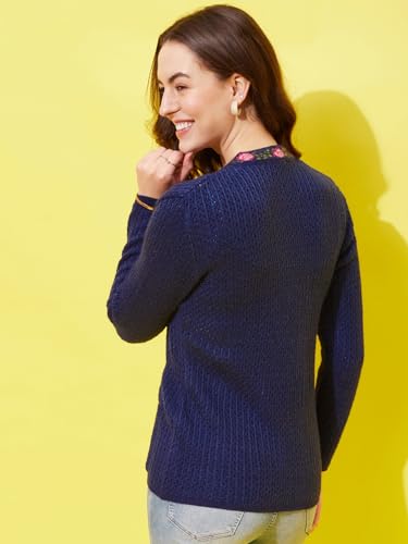 Image of Modeve Women V Neck Ethnic Sweater for Winter||Winterwear||