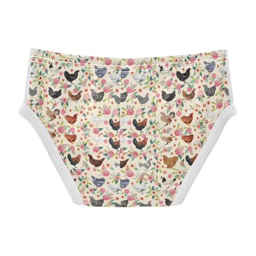 Boys' Exclusive Briefs Toddler Underwear 95% Combed Cotton Boxerbriefs 2T Floral Chicken Farm Animal Pattern 872