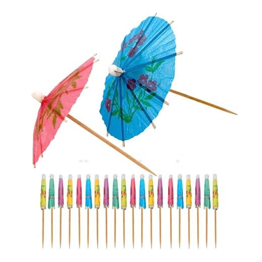 OGGI Cocktail Umbrellas for Drinks 20 pcs - Drink Umbrellas Cocktail Picks, Paper Drink Umbrellas, Mini Drink Umbrellas Toothpicks for Cocktails, 4.25" / 11cm