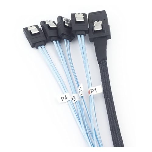 Cable Reverse S-AS SFF-8087 36P a 4 SATA 7pin 1.0 m miniatura 5