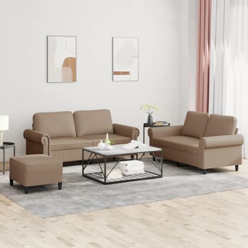 ZQQLVOO Ensemble de canapé en cuir synthétique durable avec repose-pieds, structure robuste en contreplaqué et métal, expérience d'assise confortable avec...