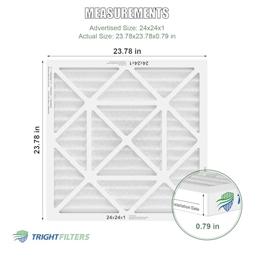 Image of TRIGHTFILTERS 24x24x1 Air Filter 4 Pack, MERV 8 Pleated HVAC Furnace Filter