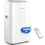 LEENON Air Conditioning Unit 14000 BTU Portable Air Conditioner, Powerful 4-in-1 AC Conditioners Dehumidifier Fan & Sleep Mode, Aircon Unit with 24H Timer,Auto-Swing, Remote Control, Exhaust Hose