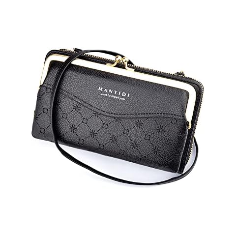 NEEVAS Cross Body Phone Bag for Women Ladies Purse PU Leather Zipper Wallet Shoulder Bag Clutch with Credit Card Slots Cover
