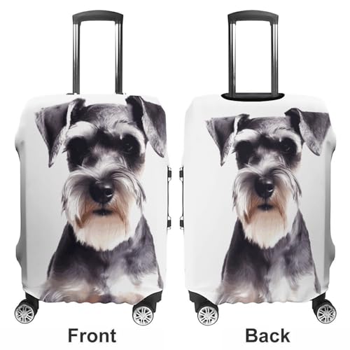 Well-behaved Schnauzer Luggage Cover Washable Elastic Suitcase Cover, Anti Scratch Personalized Suitcase Protectors, Fashion Baggage Covers For Travel3
