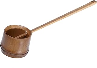Amosfun Bamboo Water Ladle Long Handle Watering Scoop for Garden Practical Utensil for Watering Flowers and Plants