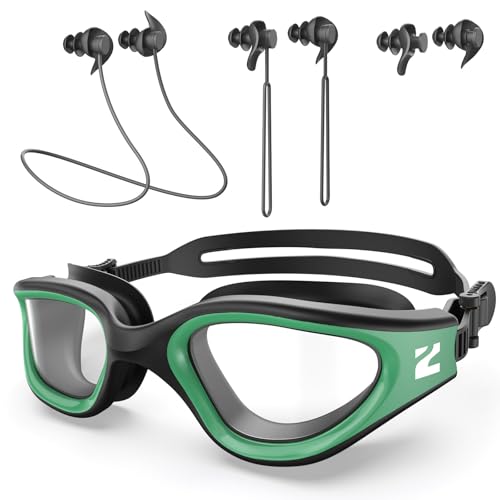 ZIONOR G1 Lite Polarized Swimming Goggles with 3 Pairs Earplugs, Anti-Fog UV Protection Swim Goggle for Adult Men Women Youth