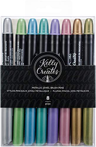 Kelly Creates Metallic Jewel Brush Pens, 8 Pack