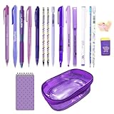 Kit Estojo Tons de Roxo Escolar Completo Estojo box