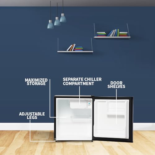 Image of SHARP 50L 2 Star Mini Direct Cool Single Door Refrigerator |Japan 7 Shield Protection|Toughened Glass shelves (Metal Black, SJ-MRW055N3-PKS)