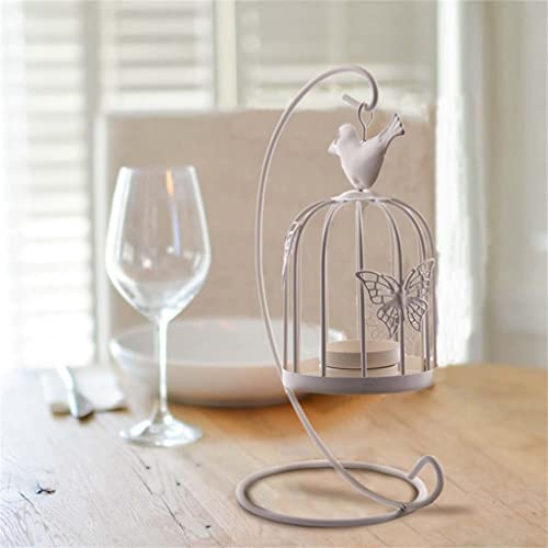 Zsedp Vintage Decor Candle Holders Candelabra Bird Cages Candlesticks Decorative For Home Decoration White #TOP1