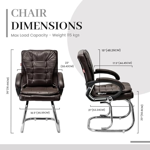 RATISON Stainless Steel Special Director Principal Manager Office Visitor Study Chair with Arm Rest with Double Pipe Frame and Cushioned Seat Back... - Image 3