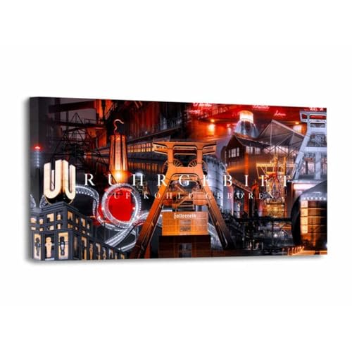 mooments® Leinwandbild vom Ruhrpott Collage Aurora - Leinwand im...
