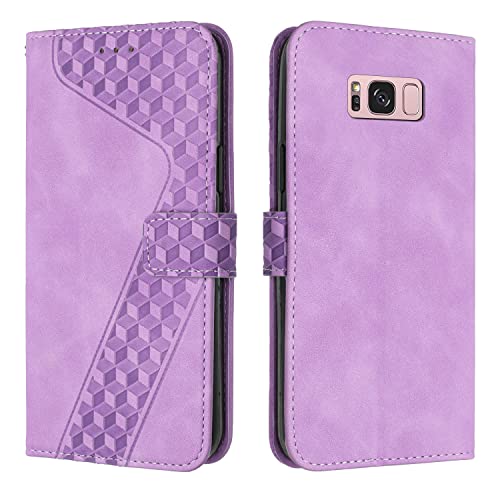 Portafoglio Laterale Chiusura Magnetica Stile Cuoio PU Samsung Galaxy S8 Plus Caso Con Supporto In Plastica e Porta Carte.