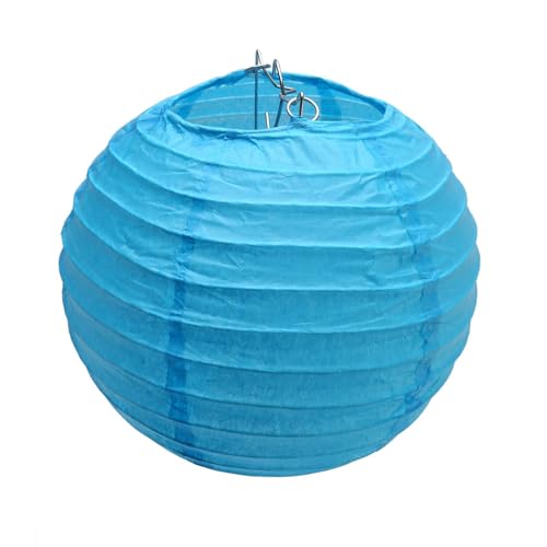 Lanternes en papier chinois réutilisables et faciles à assembler bleu - 6
