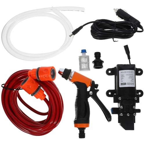 jojofuny Pompe à Eau Portable Buse en Acier Inoxydable 12v Auto-amorçante Haute Pression Outil de Pulvérisation D'eau Puissant pour Nettoyage de Voiture et Usage Quotidien