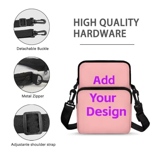 Image of Crossbody Bag for Women Sling Purse Pink Ribbon Cell Phone Holder with Straps