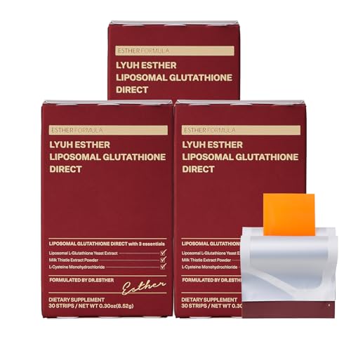 ESTHER FORMULA Liposomal Glutathione Strips (90 ct) - Glutathione Direct Antioxidant Support Skin Glow Support Sublingual Fast-Absorbing Oral Strips Korean Supplements
