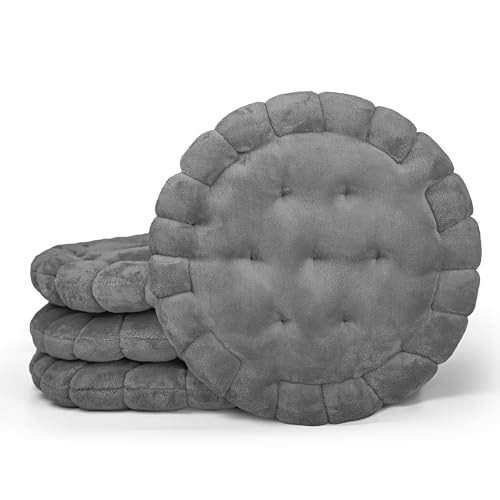 Cojín De Asiento Redondo De Fieltro De 35 Cm (juego De 4