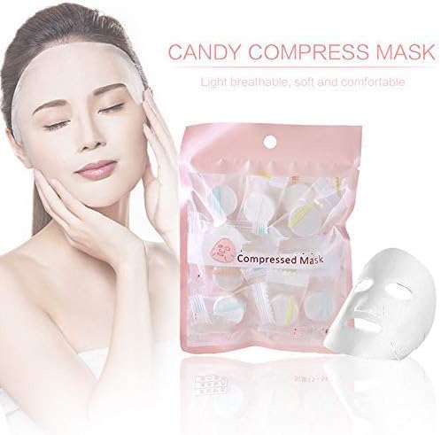 SOZZUMI 20pcs Cotton Compressed Facial Mask Paper Sheet in Candy Pack For Beauty Skin Care Tool