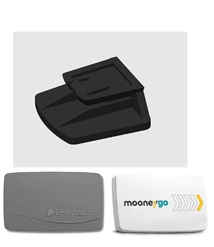 Generico Clip de soporte para TelePass 2019 – Fijación extraíble sin herramientas, compatible con telepeaje para coche – Porta T.Pass 3 x 3 cm, diseño compacto y discreto, 1 unidad, negro