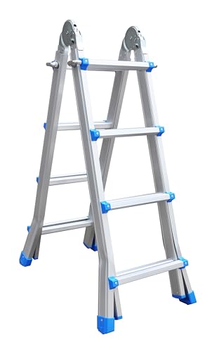 Multi-Purpose Telescopic Ladder, 4.2m, Folding, Extendable, 4 Step, Heavy Duty, for Home and Garden 1 Multi-Purpose Telescopic Ladder, 4.2m, Folding, Extendable, 4 Step, Heavy Duty, for Home and Garden