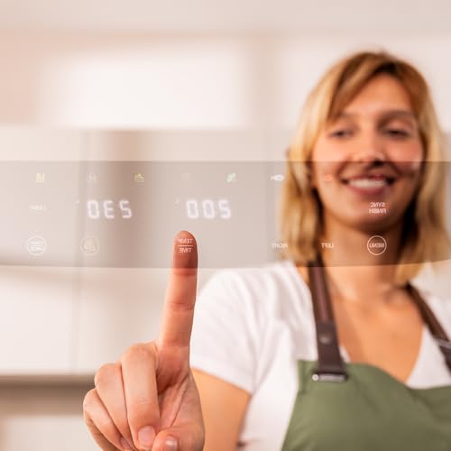 Cecotec Friggitrice Ad Aria E Forno 18L Cecofry Foodcourt 18000 4Pizza+. 2700W, Forno Pizza 12" Incl. Pietra, 9L Parete Divisoria, Schermo Color, Acciaio Inox, Sincronizzazione Vaschette - 3