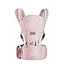 GossipBoy Mochilas Portabebé Ergonómico Ajustable Marsupios Portabebé Baby Carrier Ergonomico con Asiento/Puro Algodón Ligero y Transpirable/Multiposición para Recién Nacidos(Rosa)
