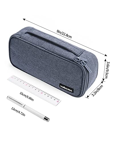 Image of YOKUMA Pencil Case,Large Capacity Pencil Pouch,Aesthetic Zipper Pencil Box, Back to School Supplies for College Student Teen Adults,Travel Essentials,Electronic Cable Organize