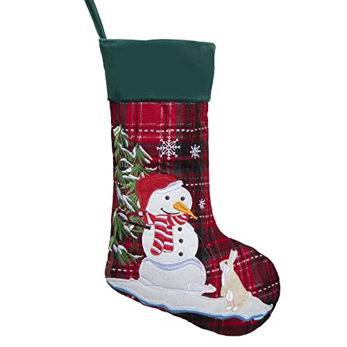 Gex Family Christmas Stockings Set Of 6 20" Embroidered Plaid Velvet Red Green Patterns Decor Hanging Ornament Fireplace Xmas Tree Holiday Party Decoration (6 Pack) #TOP7