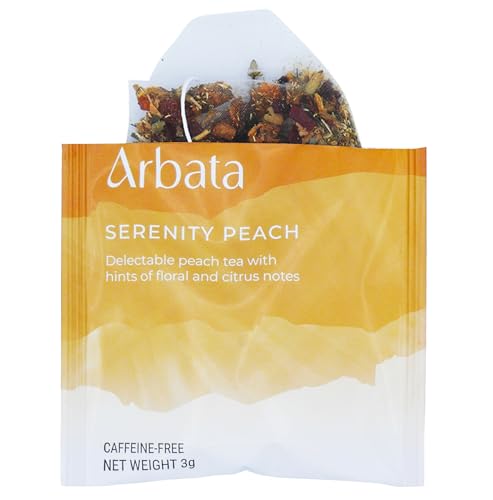 Arbata Serenity Peach Decaf Herbal Tea, 24 Pyramid Bags Gift