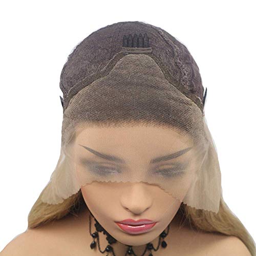Perruque de cheveux synthétiques longs raides 26 pouces en dentelle