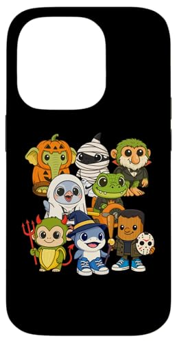 子供用 愛らしい AI 動物 脳腐 ミーム ハロウィン コスチューム スマホケース iPhone 14 Pro 用