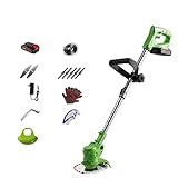 WGTCZY Manueller Rasenkantenstecher mit Batterien und Ersatzklingen, elektrischer Rasenmäher, kabellos, 600 W, kabellos, Rasentrimmer für Hof, Garten, Grün