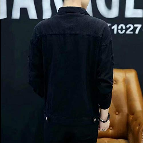 Colygamala Men's Motorcycle Vintage Ripped Denim Trucker Jean Jacket 5Color3