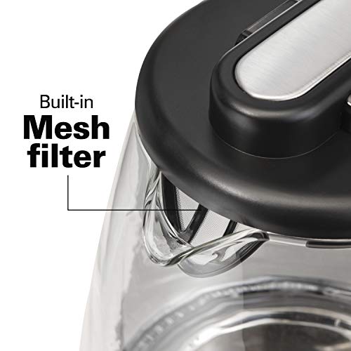 Hamiton Beach 40864C Glass Electric Kettle, 1.7 Liter Capacity, Automatic Shutoff, Cord-Free Design, Stainless Steel - Image 8