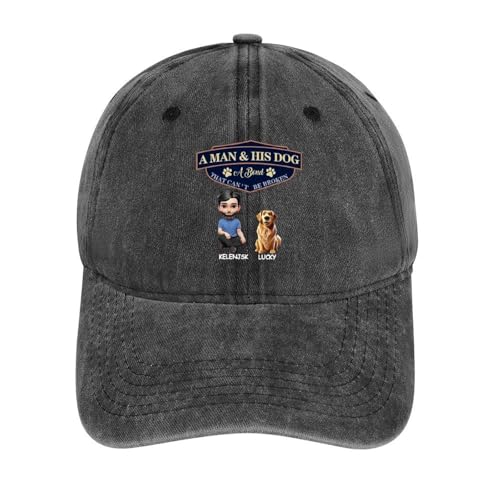 Image of BFHEFGSUU Personalised Pet Dad Classic Cap Custom Dog Name Portrait Baseball Hat for Dad Husband Grandpa Pet Lover Casual Hat Fathers Day Birthday Xmas (S 01)