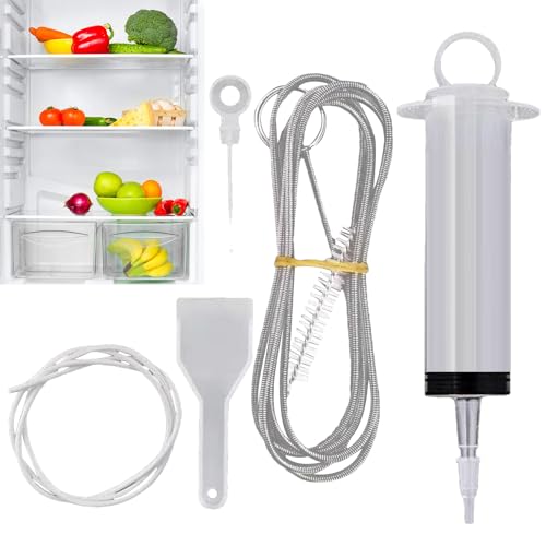 Kühlschrank Reinigungsset, 5 Stück Kühlschrank Abfluss Reinigung, Kühlschrank Reinigungswerkzeug, Wiederverwendbar Edelstahl, Abflussreiniger Für Entblocken Abflusslöchern Kühlschränke