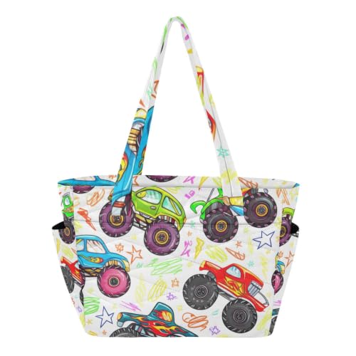 Bolsa de mano Monster Truck acolchada que protege tu laptop con un cierre seguro